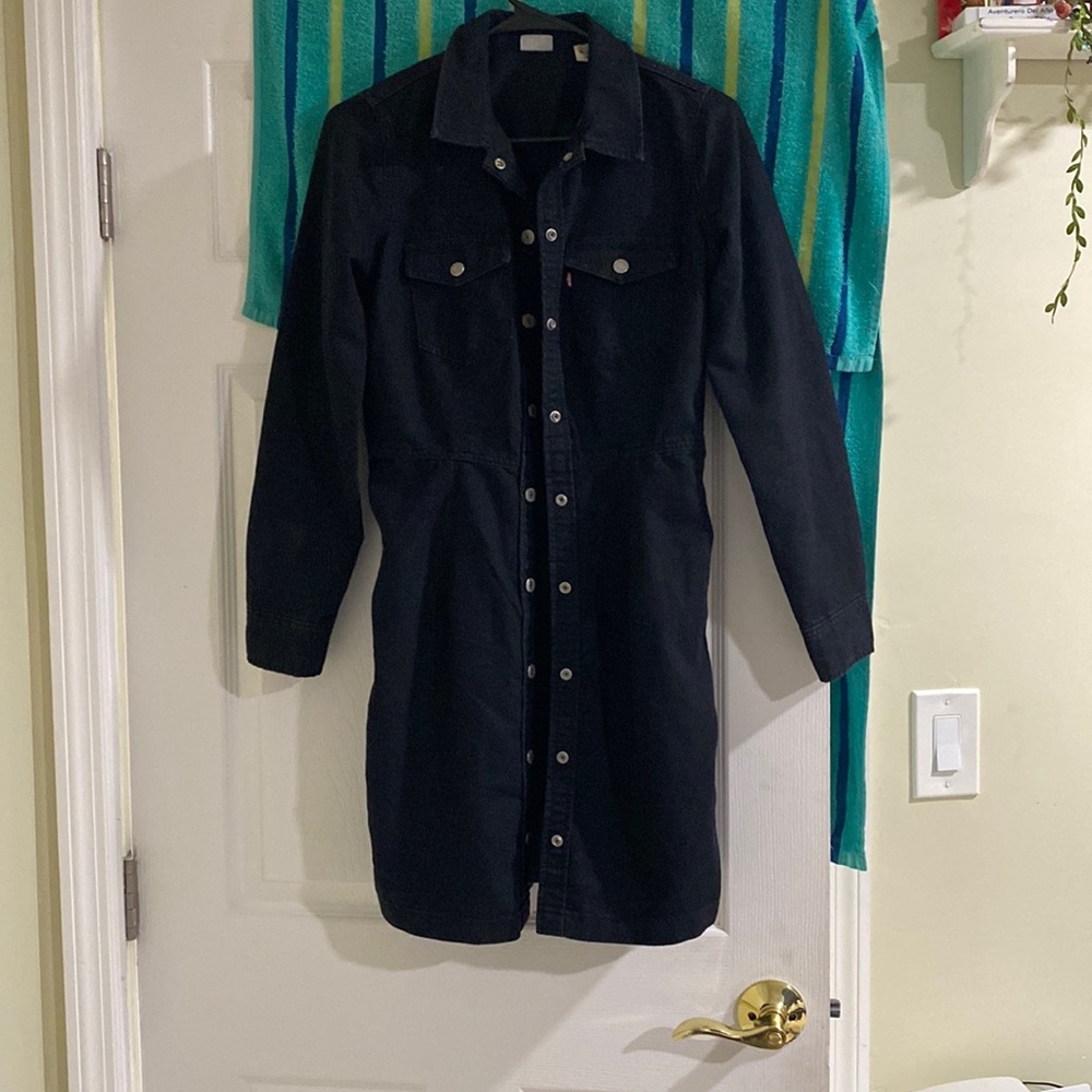 A black jean dress
